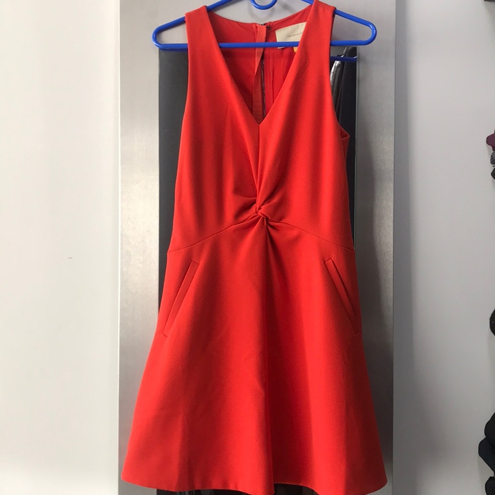 Leifsdottier red twist dress